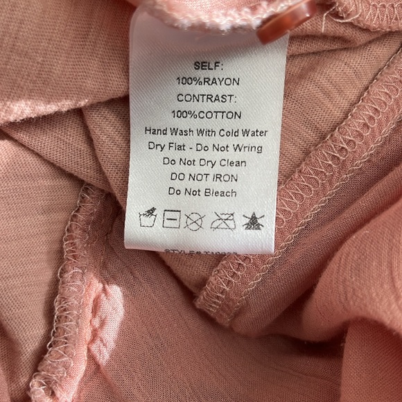 P.CILL Pink High Low Long Sleeves Embroidered Loose Fit Flare Tunic Size M - Picture 4 of 9